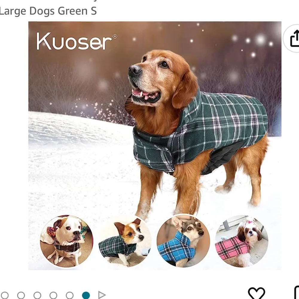 Reversible Dog Jacket Black & Green insulated size small